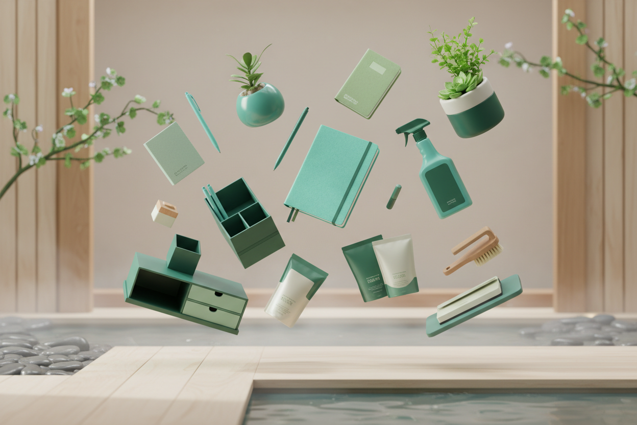 Andere type producten vliegen rond zoals bureau artikelen, planten, schoonmaakartikelen 